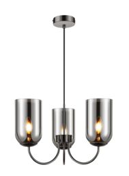 GoodHome Salford Round Black Chrome Effect 3 Lamp Led Pendant Ceiling Light, (Dia)470mm - thumbnail 2