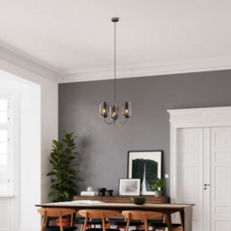 GoodHome Salford Round Black Chrome Effect 3 Lamp Led Pendant Ceiling Light, (Dia)470mm - thumbnail 1