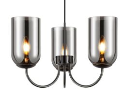GoodHome Salford Round Black Chrome Effect 3 Lamp Led Pendant Ceiling Light, (Dia)470mm - thumbnail 5