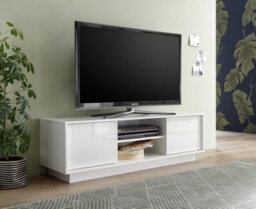 FurniComp LTD Furnicomp Glacia 2 Door 139Cm White Gloss Tv Unit - thumbnail 1