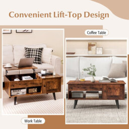 Costway Lift Top Coffee Table With Storage Flip Top Center Table W/ Cabinet - thumbnail 6