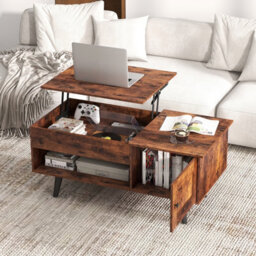Costway Lift Top Coffee Table With Storage Flip Top Center Table W/ Cabinet - thumbnail 1