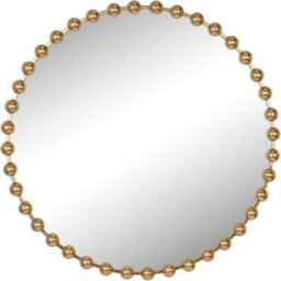 Biznest 80 Cm Circular Metal Beaded Border Wall Mirror Luxurious Gold Finish Elegant Look Home Decor Badroom Living Room - thumbnail 1