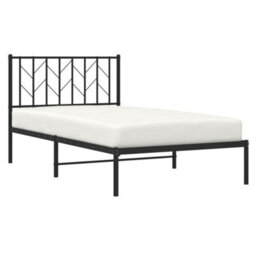 Berkfield Metal Bed Frame Without Mattress With Headboard Black 100X190Cm - thumbnail 3