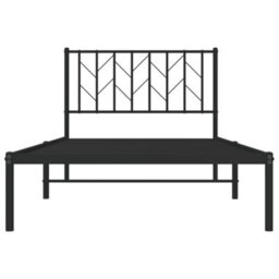 Berkfield Metal Bed Frame Without Mattress With Headboard Black 100X190Cm - thumbnail 5