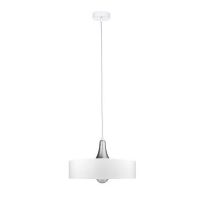 Luminosa Lighting Luminosa Eos Dome Pendant Ceiling Light White, Silver 1X E27 - image 1