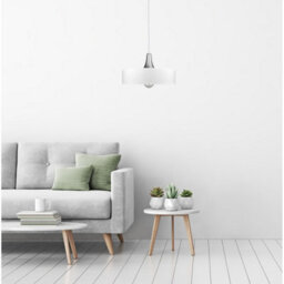 Luminosa Lighting Luminosa Eos Dome Pendant Ceiling Light White, Silver 1X E27 - thumbnail 3