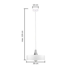 Luminosa Lighting Luminosa Eos Dome Pendant Ceiling Light White, Silver 1X E27 - thumbnail 2