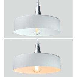 Luminosa Lighting Luminosa Eos Dome Pendant Ceiling Light White, Silver 1X E27 - thumbnail 4