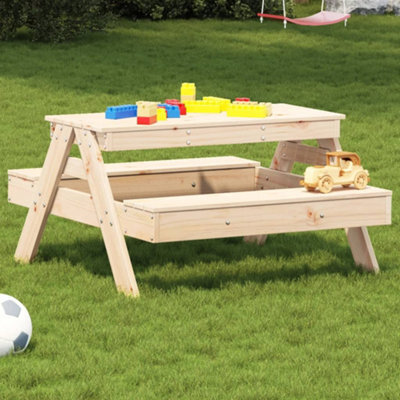 Vidaxl Picnic Table For Kids 88X97X52 Cm Solid Wood Pine Picnic Tables - image 1