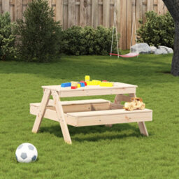 Vidaxl Picnic Table For Kids 88X97X52 Cm Solid Wood Pine Picnic Tables - thumbnail 3