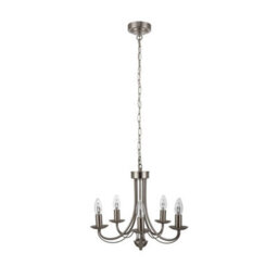 Cosylyte Elmore 5 Light Traditional Classic Metal Pendant Light - Brushed Nickel - thumbnail 4