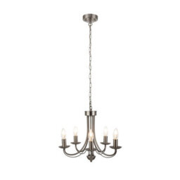 Cosylyte Elmore 5 Light Traditional Classic Metal Pendant Light - Brushed Nickel - thumbnail 3