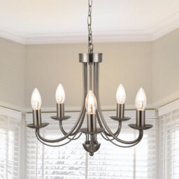 Cosylyte Elmore 5 Light Traditional Classic Metal Pendant Light - Brushed Nickel - thumbnail 2
