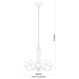 Cosylyte Elmore 5 Light Traditional Classic Metal Pendant Light - Brushed Nickel - thumbnail 8