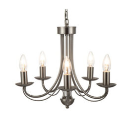 Cosylyte Elmore 5 Light Traditional Classic Metal Pendant Light - Brushed Nickel - thumbnail 7