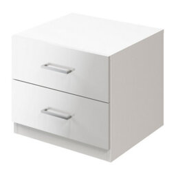 GoodHome Atomia All In One Gloss White No Effect 2 Drawer Bedside Table (H)429mm (W)500mm (D)466mm - thumbnail 1