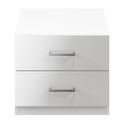 GoodHome Atomia All In One Gloss White No Effect 2 Drawer Bedside Table (H)429mm (W)500mm (D)466mm - thumbnail 2