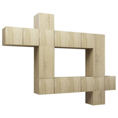 Berkfield Modern 10 Piece Tv Cabinet Set Sonoma Oak Engineered Wood - image 1