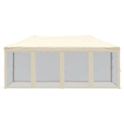 Walplus Folding Party Tent Garden Gazebo Canopy With Sidewalls Cream 3X6 M - thumbnail 3