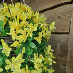 Best Artificial 90Cm Trailing Lily Hanging Basket With 480 Fuchsia Flowers In Rattan Wicker Basket For Indoor Or Garden Use - thumbnail 3