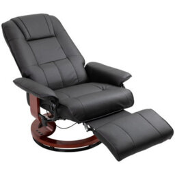 Black Ergonomic Recliner Sofa Chair Pu Leather Armchair Lounger With Footrest - thumbnail 5