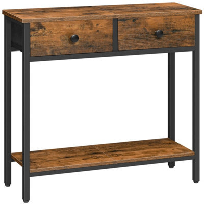 Console Hallway Side Table With 2 Non-Woven Drawers Storage - image 1
