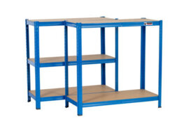 Rhino Racking 5 Bays - 180 X 90 X 40Cm - Blue - 5 Tier Boltless Heavy Duty Garage Shelving Unit - 1000Kg Load Weight - thumbnail 6