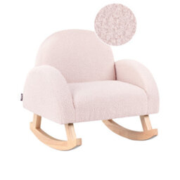 Beliani Kids Rocking Chair Hug Boucle Pastel Pink