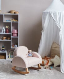 Beliani Kids Rocking Chair Hug Boucle Pastel Pink - thumbnail 2