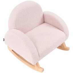 Beliani Kids Rocking Chair Hug Boucle Pastel Pink - thumbnail 7