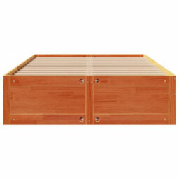 Berkfield Bed Frame Without Mattress With Drawers Wax Brown 140X190 Cm Solid Wood Pine - thumbnail 4