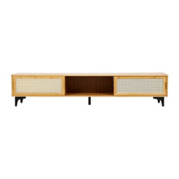 Thehotsale Wooden Tv Cabinet With Sliding Doors - thumbnail 5