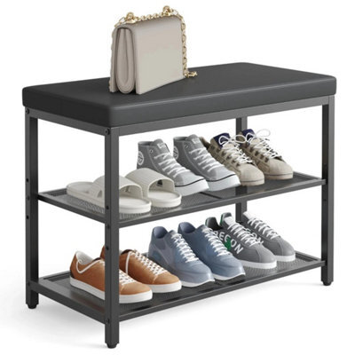3Tier Shoe Storage Rack Shoe Bench W/ Cushion Padded Seat - image 1