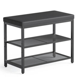 3Tier Shoe Storage Rack Shoe Bench W/ Cushion Padded Seat - thumbnail 6