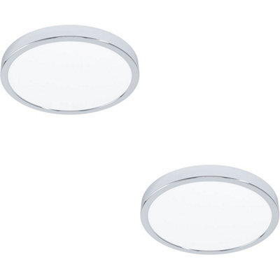 Loops 2 Pack Stylish Modern Chrome Led Ceiling Light - 27Cm Semi-Flush Fixture For Indoor Spaces - image 1