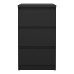 Furniture To Go Naia Bedside 3 Drawers In Black Matt (W) 40.2 X  (H) 70.1 X (D) 50Cm - thumbnail 3