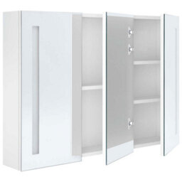 Vidaxl Led Bathroom Mirror Cabinet 89X14X62 Cm Shining White - thumbnail 5