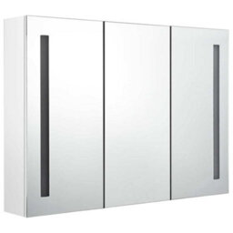 Vidaxl Led Bathroom Mirror Cabinet 89X14X62 Cm Shining White - thumbnail 4