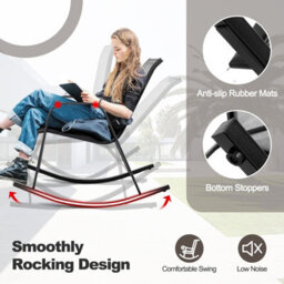 Costway Patio Rocking Chair Set Of 2 Outdoor All-Weather Metal Rockers - thumbnail 5