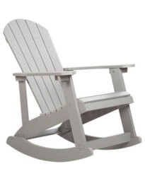 Wyld And Coco Garden Rocking Chair Light Grey Faux-Wood Slatted Outdoor Rocker, W76 X D94 X H100Cm - thumbnail 1