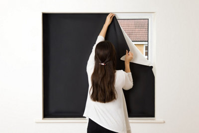 Easyblinds Easynight Premium Blackout Blind, Black, Complete Blackout, Self-Adhesive, Cut To Size/shape Up To 100X135Cm - image 1