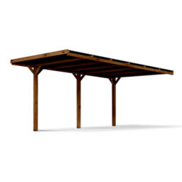 Cerland Victor Wall Mounted Wooden Carport 3M X 5M Opaque Roof With Galvanised Concrete-In Feet - thumbnail 4