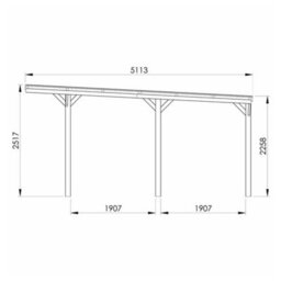 Cerland Victor Wall Mounted Wooden Carport 3M X 5M Opaque Roof With Galvanised Concrete-In Feet - thumbnail 5