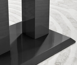 Furniturebox Imperia 4 Modern Black High Gloss Dining Table And 4 Grey Velvet Milan Black Leg Chairs - thumbnail 6