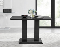 Furniturebox Imperia 4 Modern Black High Gloss Dining Table And 4 Grey Velvet Milan Black Leg Chairs - thumbnail 3