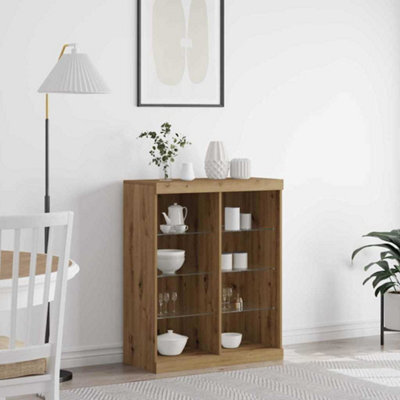 Berkfield Sideboard With Led Lights Artisan Oak 41X37X100 Cm - image 1