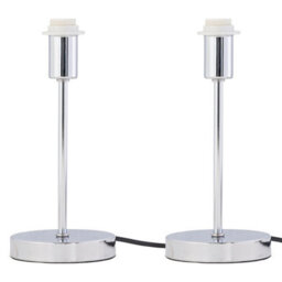First Choice Lighting Set Of 2 Chrome Touch Operated Stick Table Lamp Bases Only - thumbnail 2