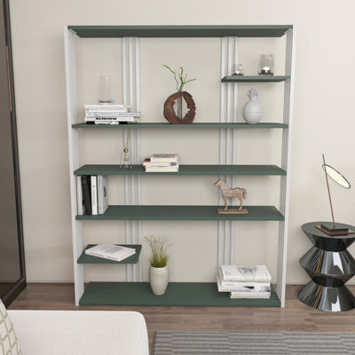 Decorotika Jeni Bookcase Shelving Unit Green & White - image 1