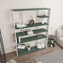 Decorotika Jeni Bookcase Shelving Unit Green & White - thumbnail 2